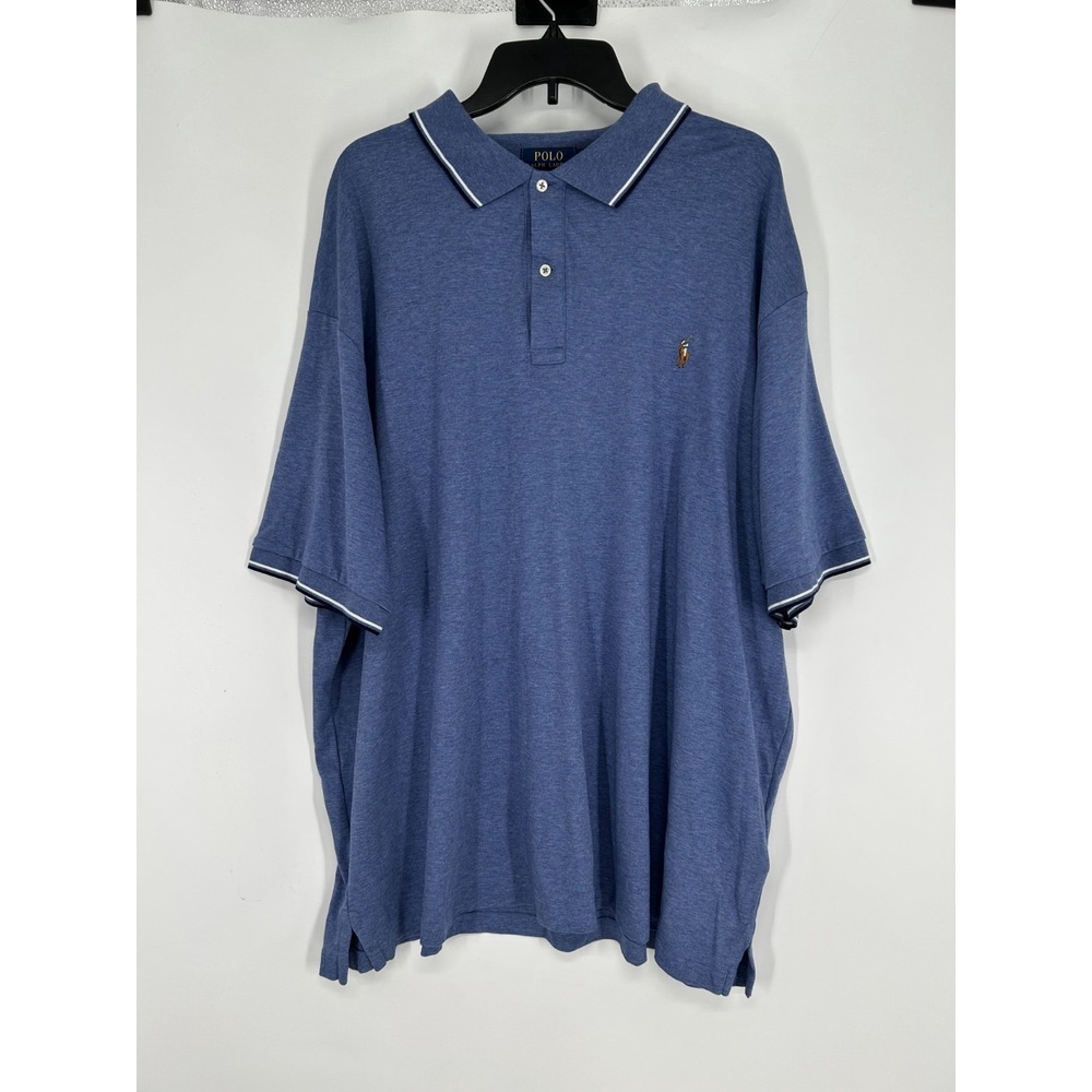 Polo Ralph Lauren Polo Shirt 3XB 3XL Big Flesh Pony Short Sleeve Striped Cotton